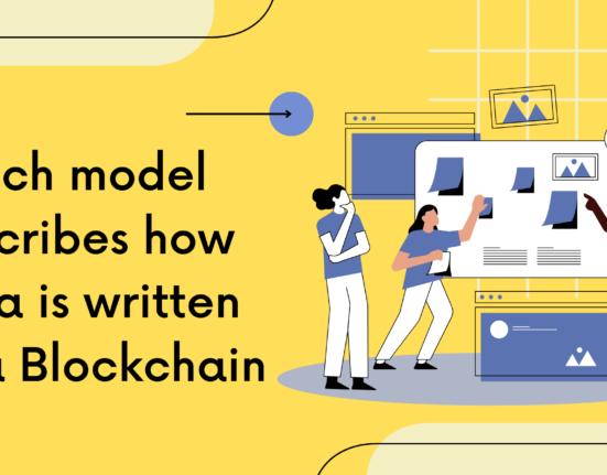 Which model describes how data is written to a Blockchain